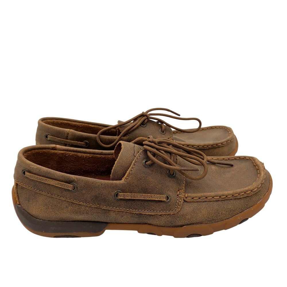 Twisted X Womens WDM0003 Leather Driving Moc Boat Shoes Brown Size 10M
